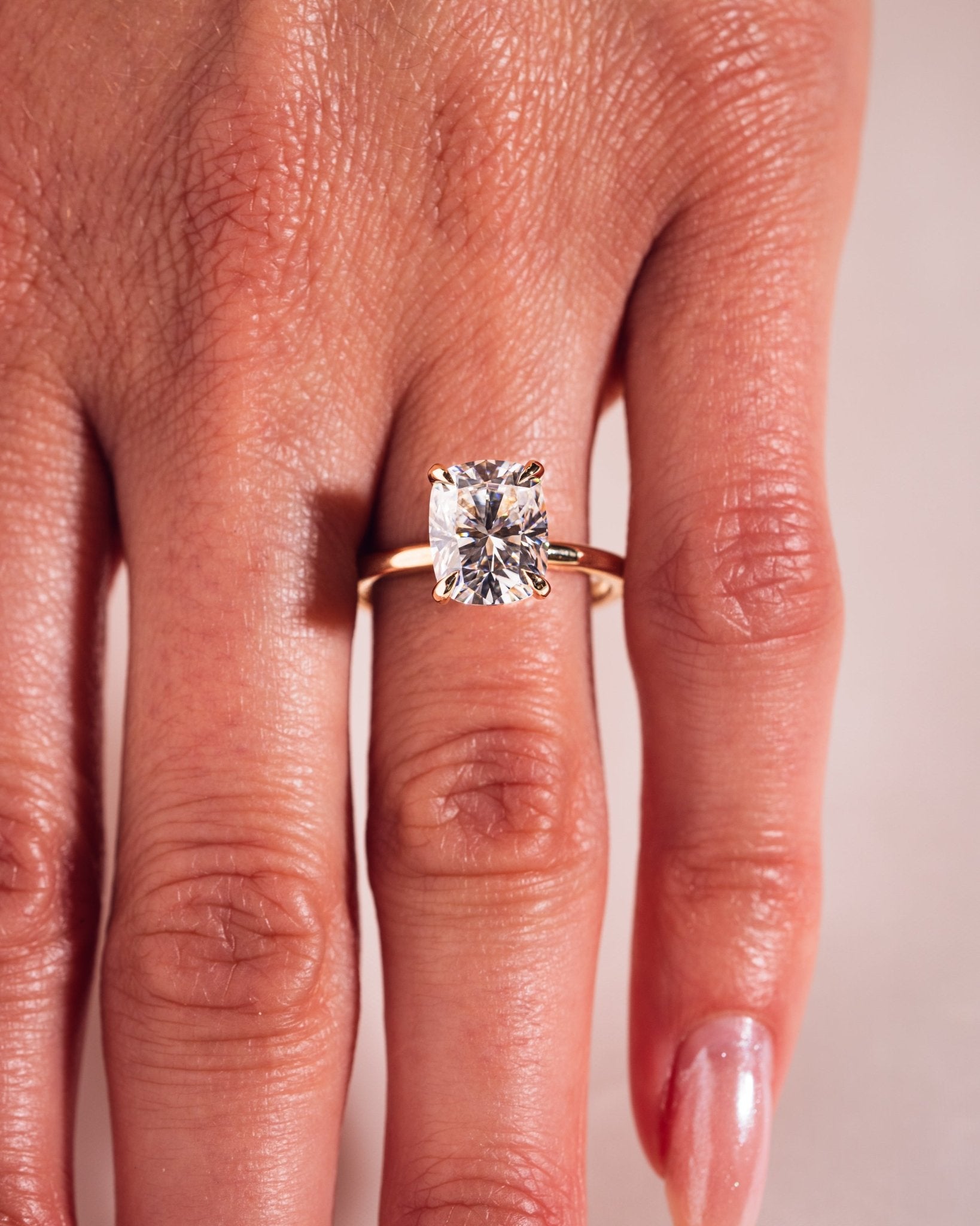 Cushion Hidden Halo Lab Grown Diamond Engagement Ring